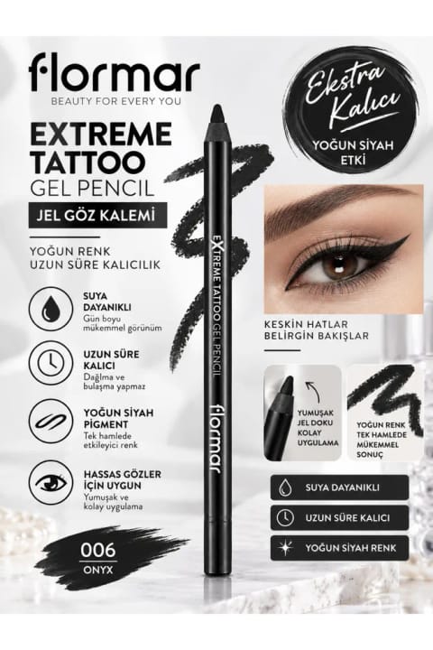 Flormar Extreme Tattoo - 006 Onyx - 1.2 g – سایه چشم با پیگمنت غلیظ و مقاوم در برابر آب