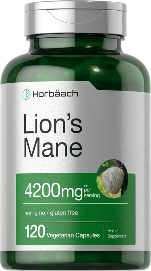 عصاره قارچ یال شیر Horbäach 4200 میلی‌گرم 120 کپسول