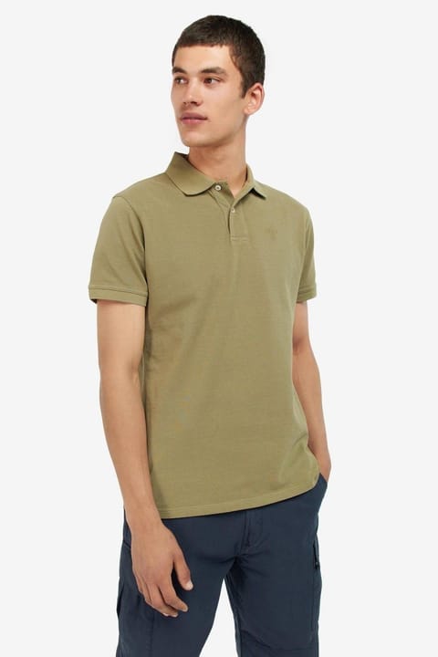 پولو یقه اسپرت شسته Barbour OL31 رنگ زیتونی روشن