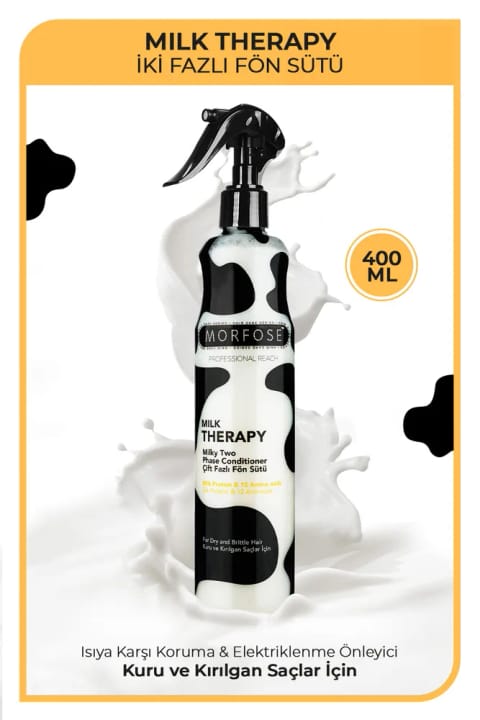 Morfose Milk Therapy دو فاز اسپری محافظ حرارت مو ۴۰۰ میلیلیتر