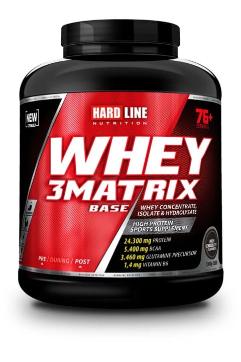 هاردلاین Whey 3 Matrix Base 2300 گرم شکلاتی (بدون کراتین)