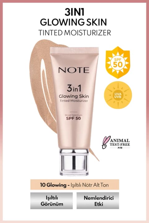 کرم مرطوب‌کننده رنگی درخشان NOTE 3 در 1 با SPF 50