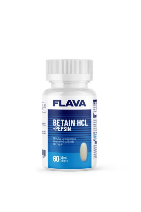FLAVA بتائین HCL + پپسین - 60 قرص