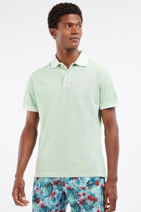 پولو ورزشی یقه‌گرد شسته‌شده Barbour مدل Gn45 رنگ Dusty Mint