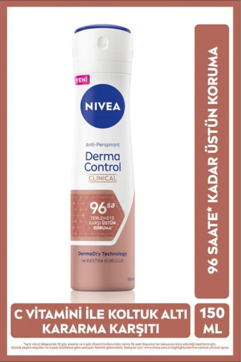 NIVEA Derma Control Clinical اسپری دئودورانت زنانه ۱۵۰ میلیلیتر