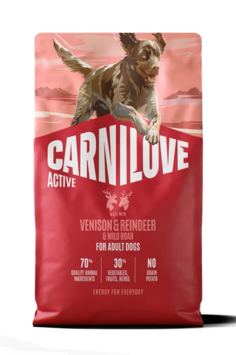 غذای خشک سگ بالغ Carnilove ACTIVE بدون غلات با گوشت گوزن، کاریبو و گراز وحشی