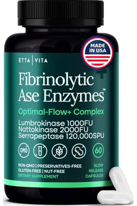 Etta Vita آنزیم‌های فیبرینولیتیک Ase Enzymes 60 کپسول، اصالت USA، اورجینال DAPHNELABS