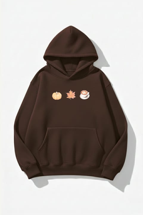 سویشرت اورسایز یونیسکس uyguntarz با بافت نرم و طرح چاپی Pumpkin Cozy Vibes