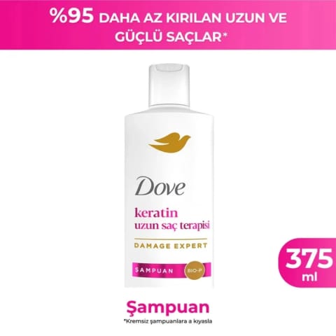 شامپو ترمیم موی بلند Dove Keratin ۳۷۵ میلی‌لیتر