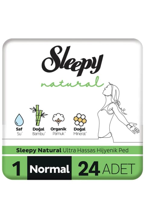 Sleepy Natural نوار بهداشتی فوق حساس معمولی ۲۴ عددی