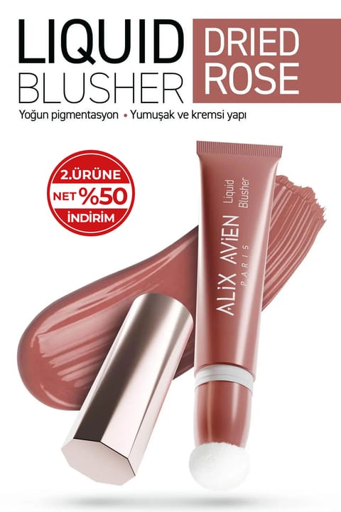 رژگونه مایع کرمی مات با ویتامین E برند Alix Avien — 06 Dried Rose