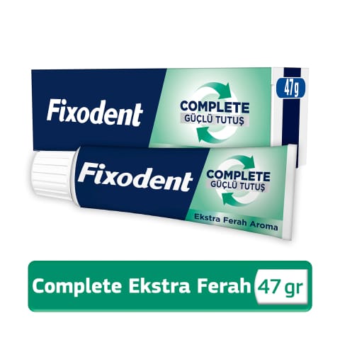 Fixodent Complete چسب دندان مصنوعی (پروتز) کامل و جزئی با قدرت چسبندگی بالا و طعم فوق‌العاده خنک ۴۷ گرم