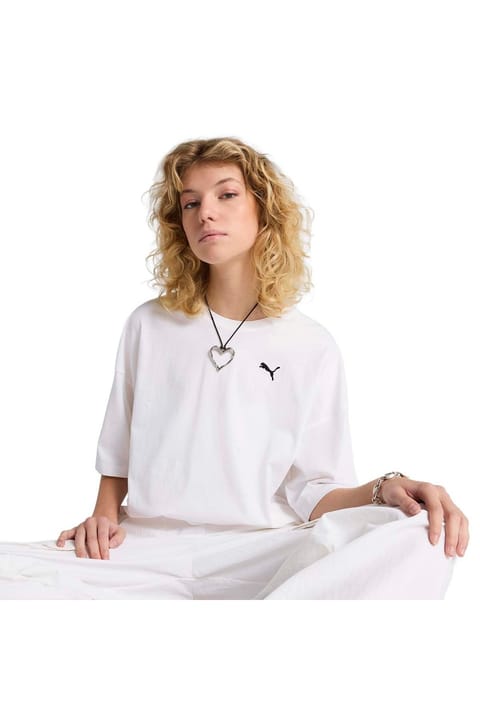 تیشرت آستینکوتاه Oversized روزمره زنانه سفید Puma Wardrobe Ess 62974302