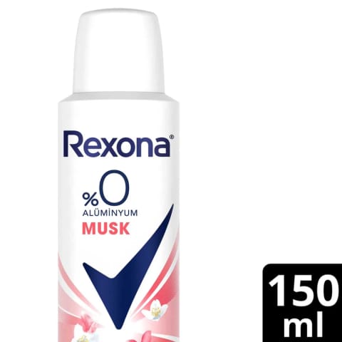 Rexona دئودورانت اسپری زنانه مشک، بدون آلومینیوم ۱۵۰ میلیلیتر