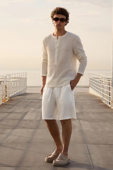 شورت برمودا راستیک جگر فیت Bershka