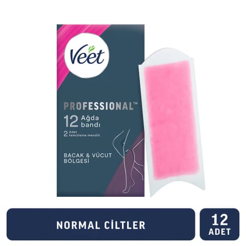 نوارهای وکس Veet Professional برای پوست معمولی ۱۲ عددی