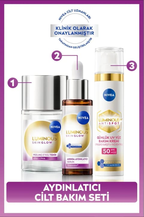 NIVEA SPF50 Luminous630 ضد لک کرم روزانه صورت، Skin Glow روشن‌کننده ...