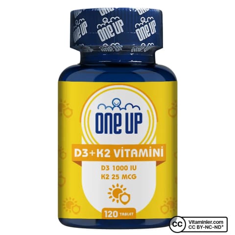 One Up D3 + K2 ویتامین 120 قرص