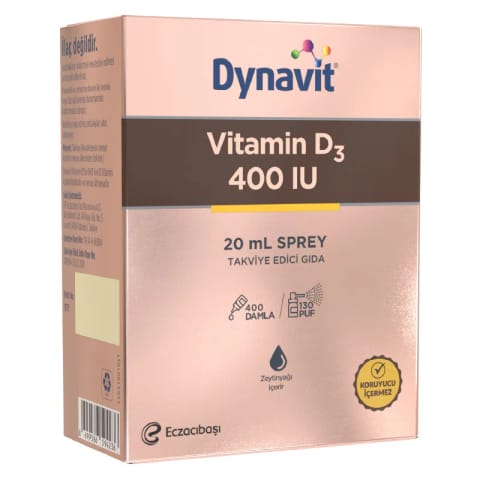 مکمل ویتامین D3 دیناویت 400 واحد بین‌المللی اسپری 20 میلی‌لیتر