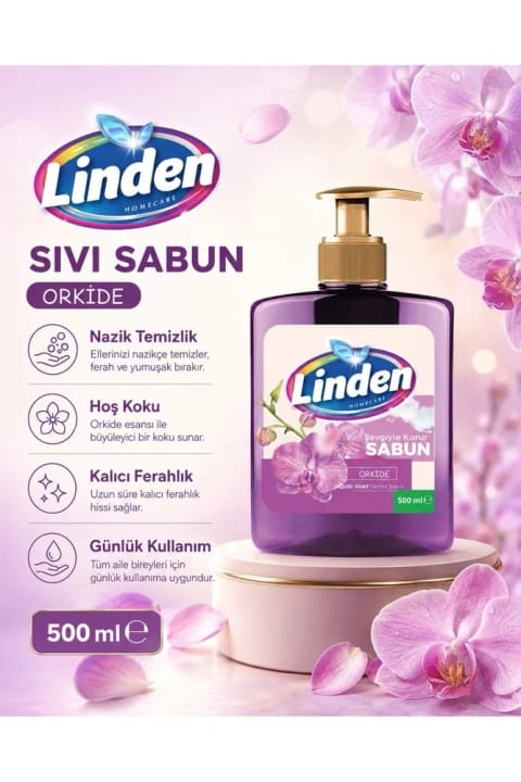 Linden مایع دستشویی ارکیده 500 میلی‌لیتر