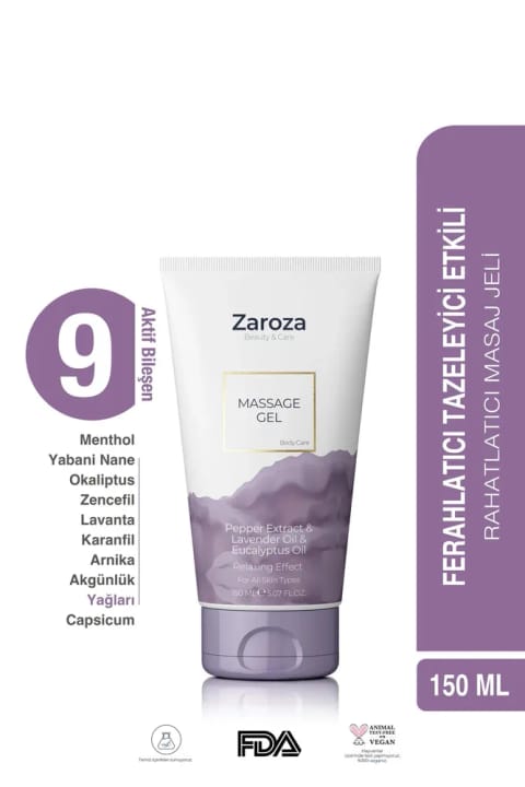 ZAROZA ژل ماساژ - عصاره فلفل و روغن اکالیپتوس و اسطوخودوس