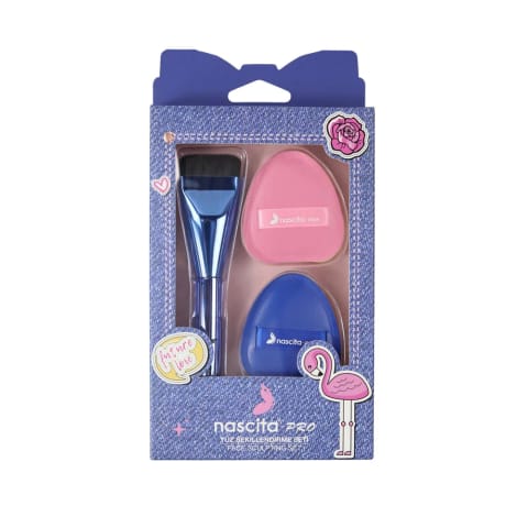ست براش و پوف میکاپ فرمدهی صورت Nascita 3 تکه NASBRUSHSET160