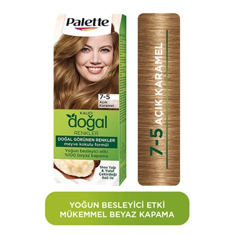 رنگ موی دائمی Palette رنگ‌های طبیعی 7-5 کارامل روشن