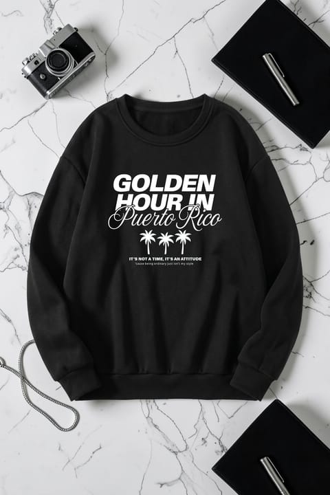 سویشرت یقه گرد چاپ Golden Hour یونیسکس uyguntarz