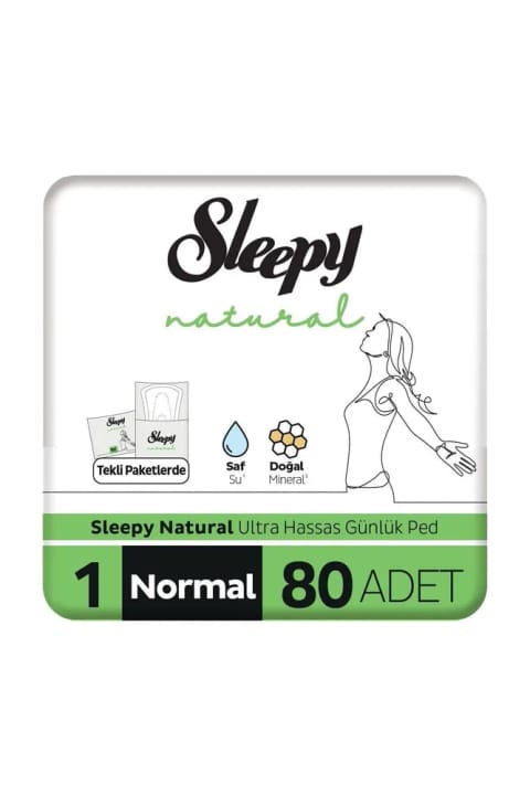 Sleepy Natural اولترا حساس پد روزانه نرمال ۸۰ عددی