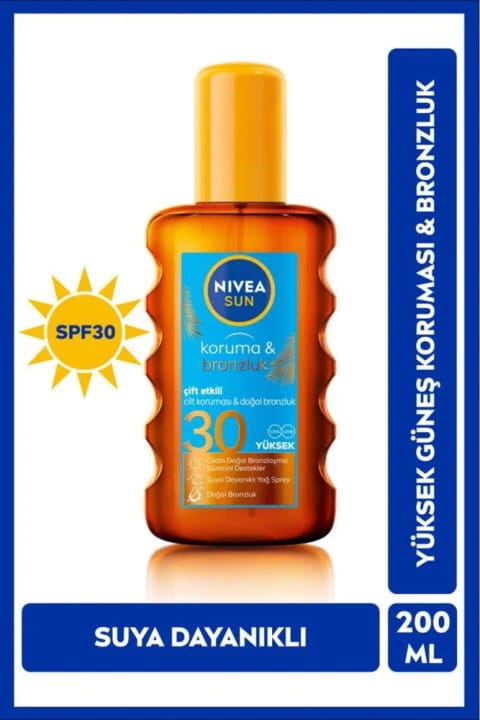 نیوا سان اسپری بدن SPF30 با محافظت دوگانه و برنزه‌کننده ۲۰۰ml