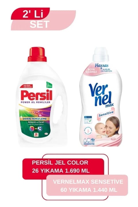 Vernel Max Sensitive 1,44L + Persil Color Jel 26 Wash