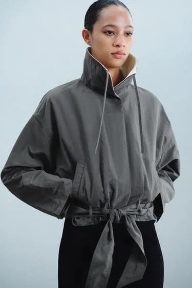 کاپشن کوتاه کمربنددار ZW COLLECTION
