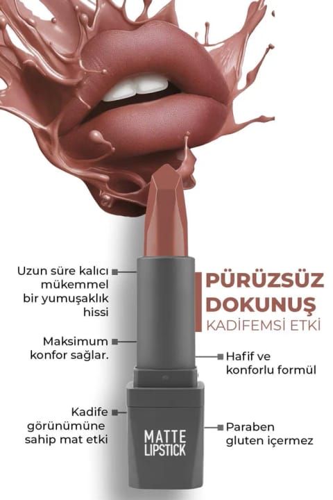 Alix Avien رژ لب مات مخملی بلندمدت با رنگ دهی غلیظ و مرطوب‌کننده — 405 Peach Nude