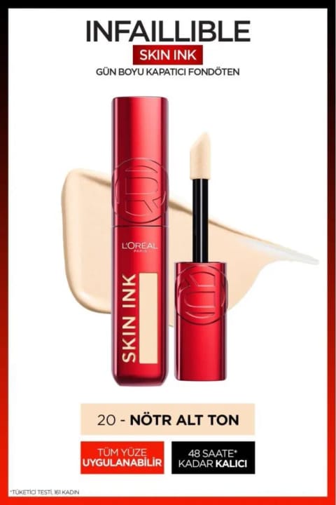 L'Oreal Paris Skin Ink کانسیلر-فاندیشن ماندگار روزانه - ته رنگ خنثی 20