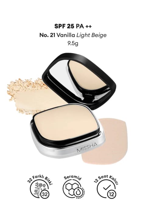 Missha Signature Dramatic Twoway Pact پودر معدنی دوکاره (تر و خشک) — 21 Vanilla