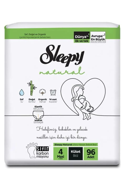 Sleepy Natural شورت پوشک بچه سایز ۴ (ماکسی) - ۹۶ عددی