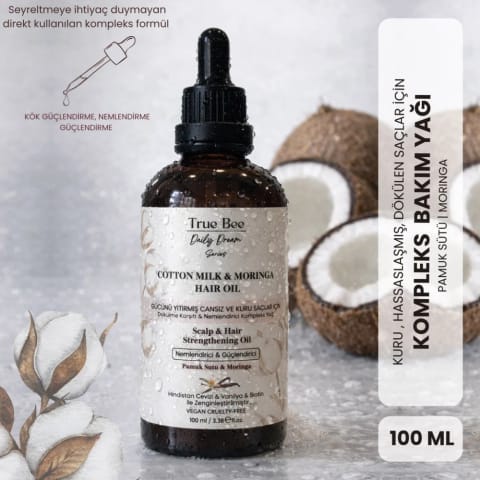 روغن مراقبت از مو True Bee با شیر پنبه و مورینگا ۱۰۰ میلیلیتر