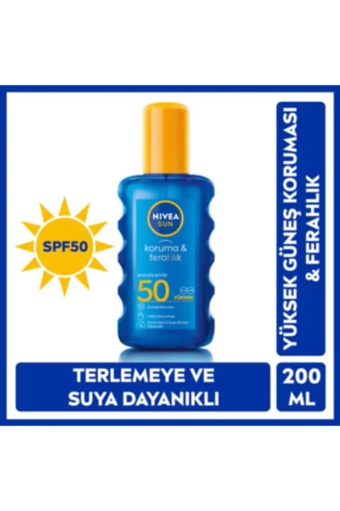 NIVEA Sun SPF50 محافظت و طراوت کرم ضد آفتاب ۲۰۰ میلیلیتر اسپری