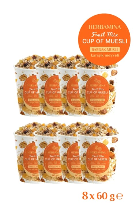 Herbamina 8'li Bardak Müsli Karışık Meyveli