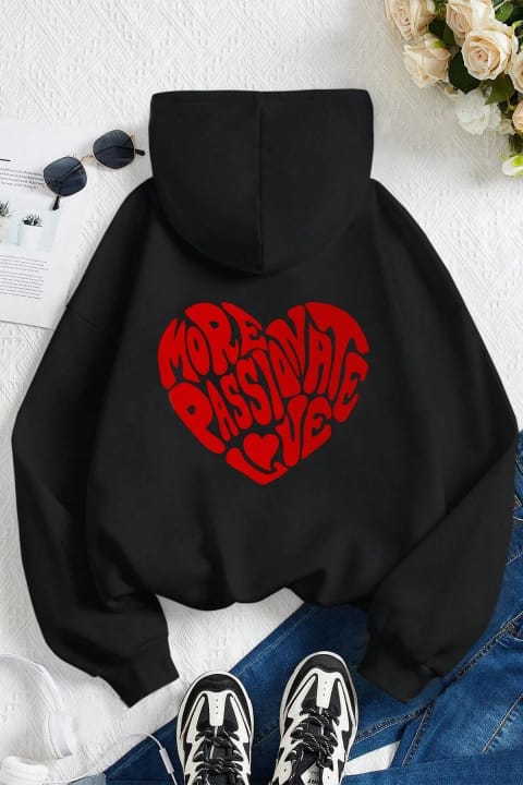 سویشرت اورسایز نخی چاپ More Love uyguntarz