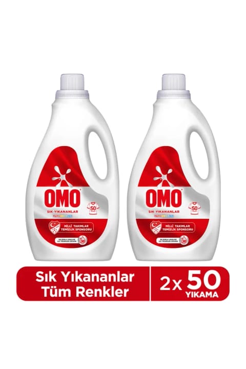 Omo Cold Power مایع لباسشویی برای لباس‌های پرکاربرد، مناسب همه رنگ‌ها 2500 لیتر ×2