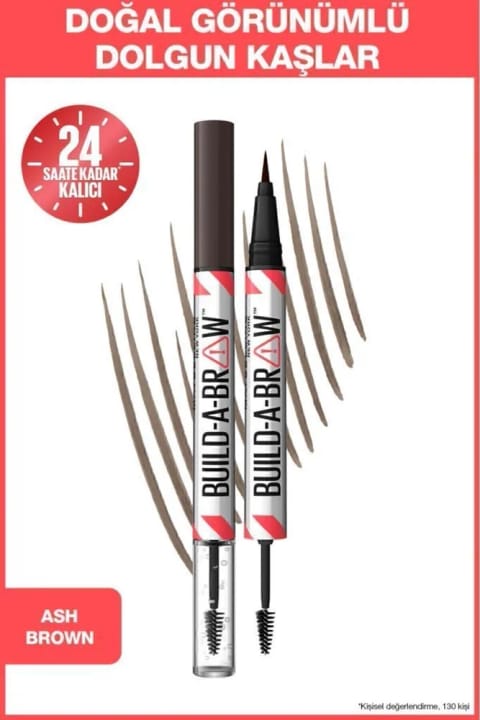 Maybelline New York Build a Brow 2in1 مداد و ژل ابرو Ash Brown