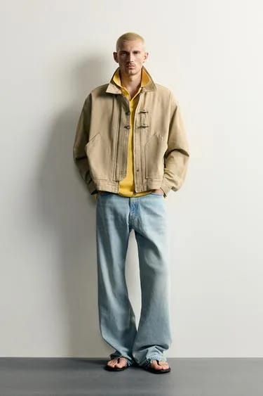 RELAXED FIT JACKET WITH METAL FIREMAN CLASPS