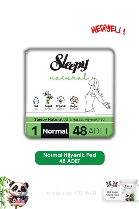 Sleepy Natural نواربهداشتی فوق حساس معمولی ۴۸ عددی به همراه ROSIE