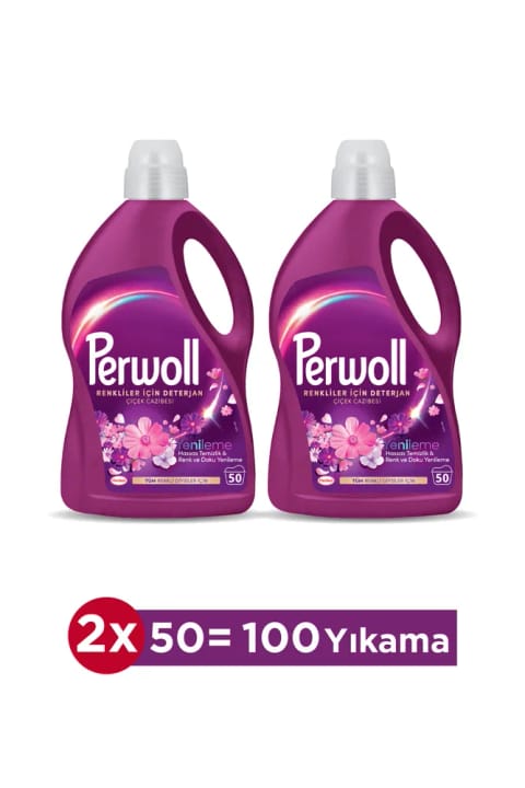 Perwoll مایع لباسشویی حساس گل جذابیت تازهسازی ۲×۲۷۵۰ میلیلیتر