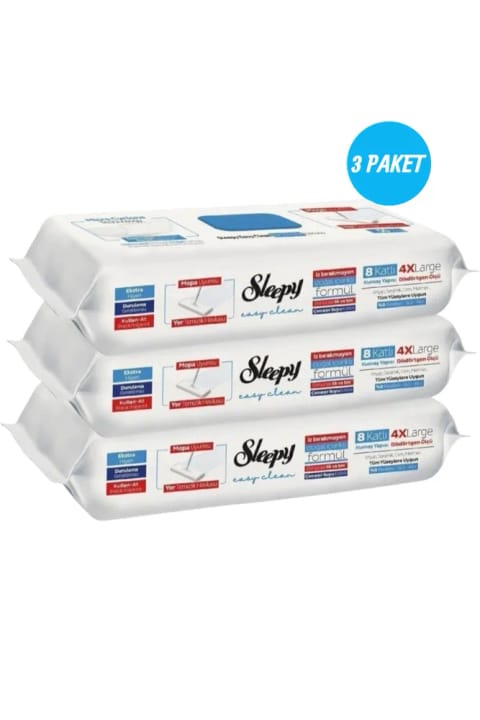 Sleepy Easy Clean دستمال تمیزکننده کف مناسب تی با آنتی‌باکتریال