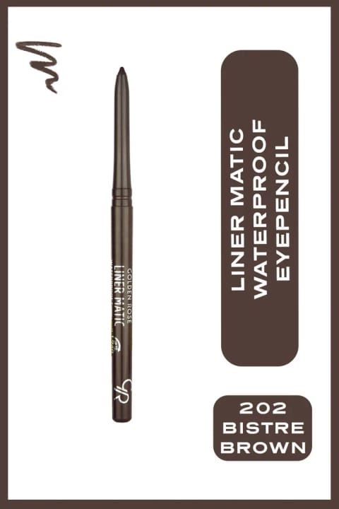 Golden Rose Liner Matic Waterproof Eyepencil - مداد چشم ضد آب شماره 2... — 202 Bistre Brown Kahverengi