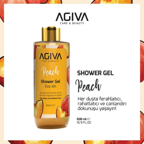 Agiva Care & Beauty شاور ژل هلو 500 میلیلیتر