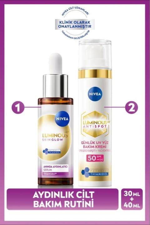 NIVEA Luminous630 روشنکننده و ضدلک ست مراقبت پوست، SPF50 ضدآفتاب صورت...