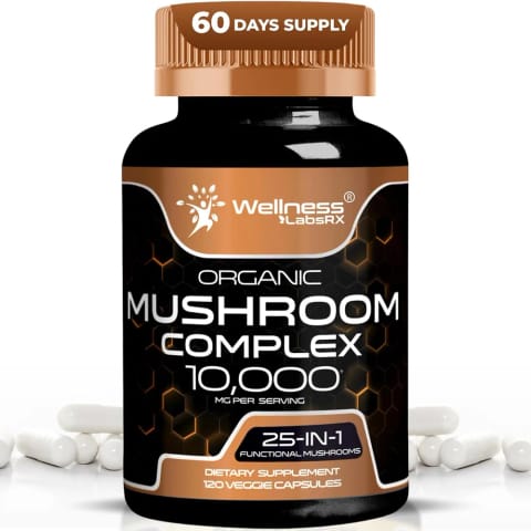 مکمل قارچ Reishi، Lions Mane و Turkey Tail WELLNESS LABS - ۱۲۰ کپسول